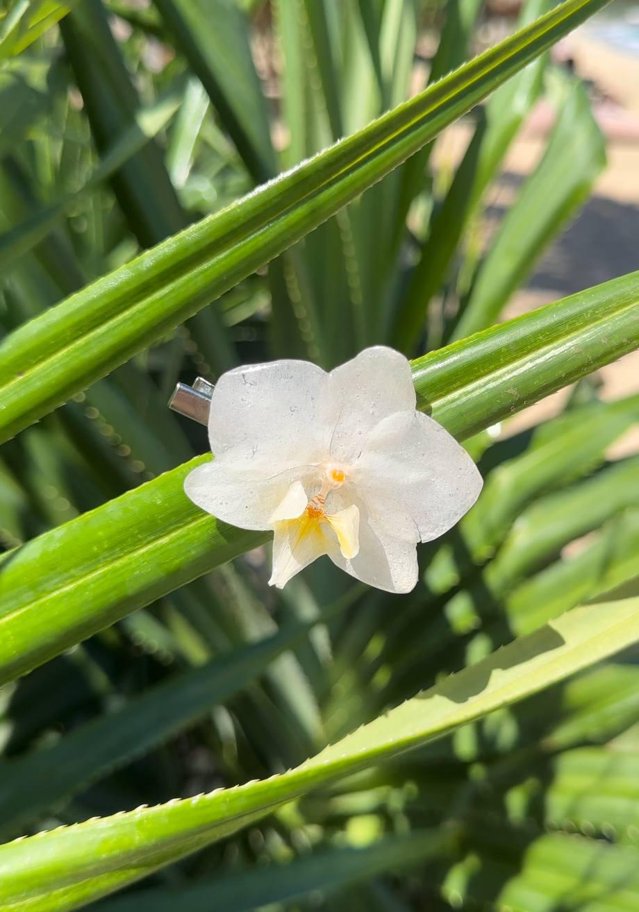 White Orchid Hair Clip