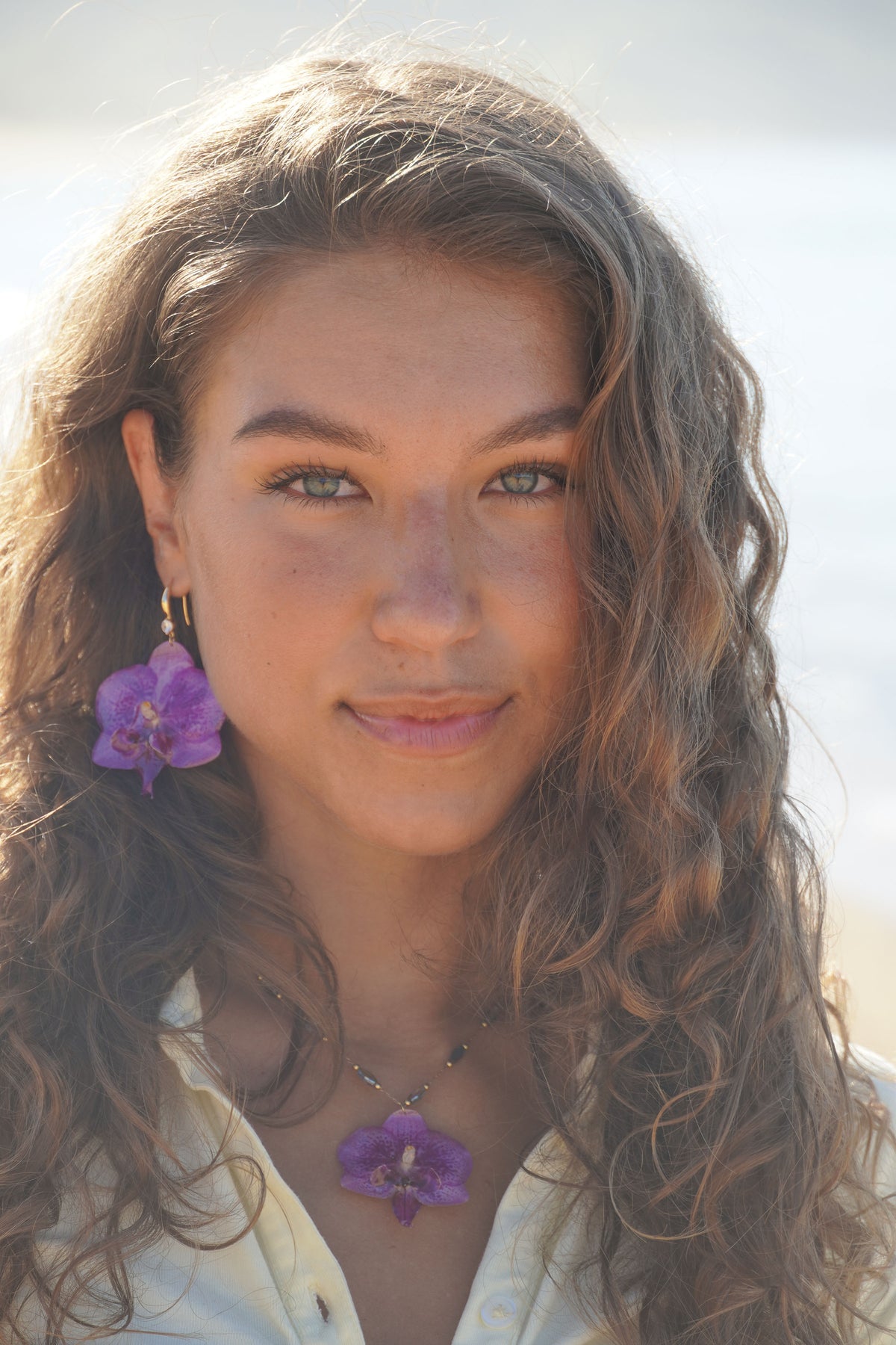Purple Orchid Earrings