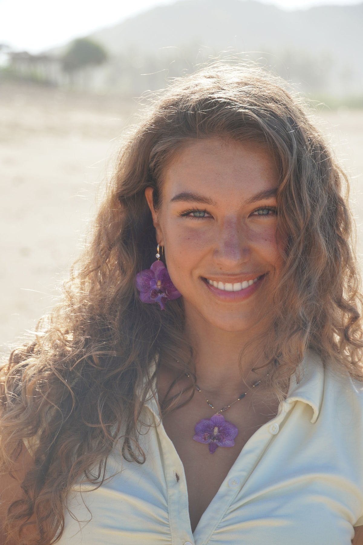 Real Purple Orchid Necklace
