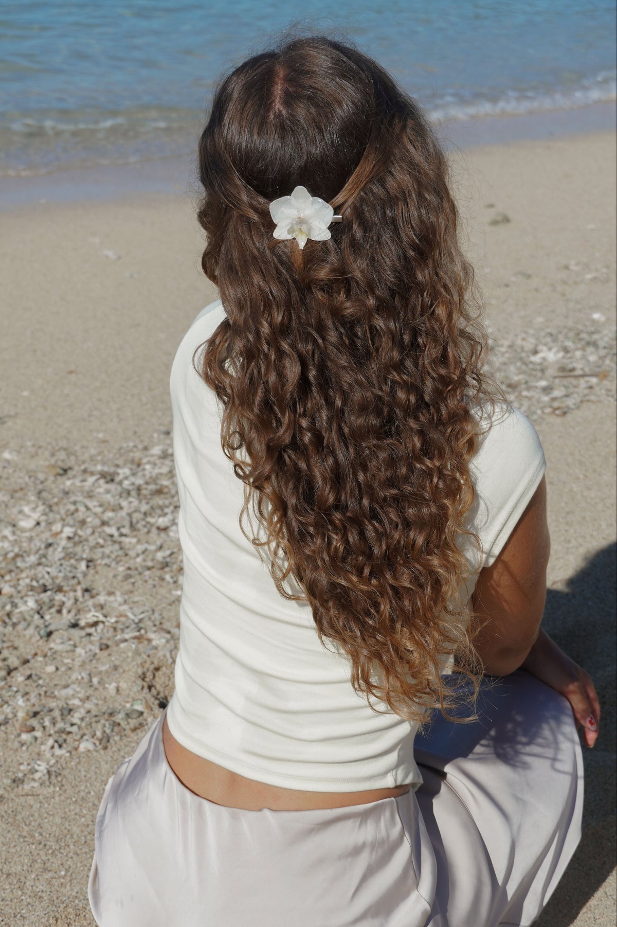 White Orchid Hair Clip