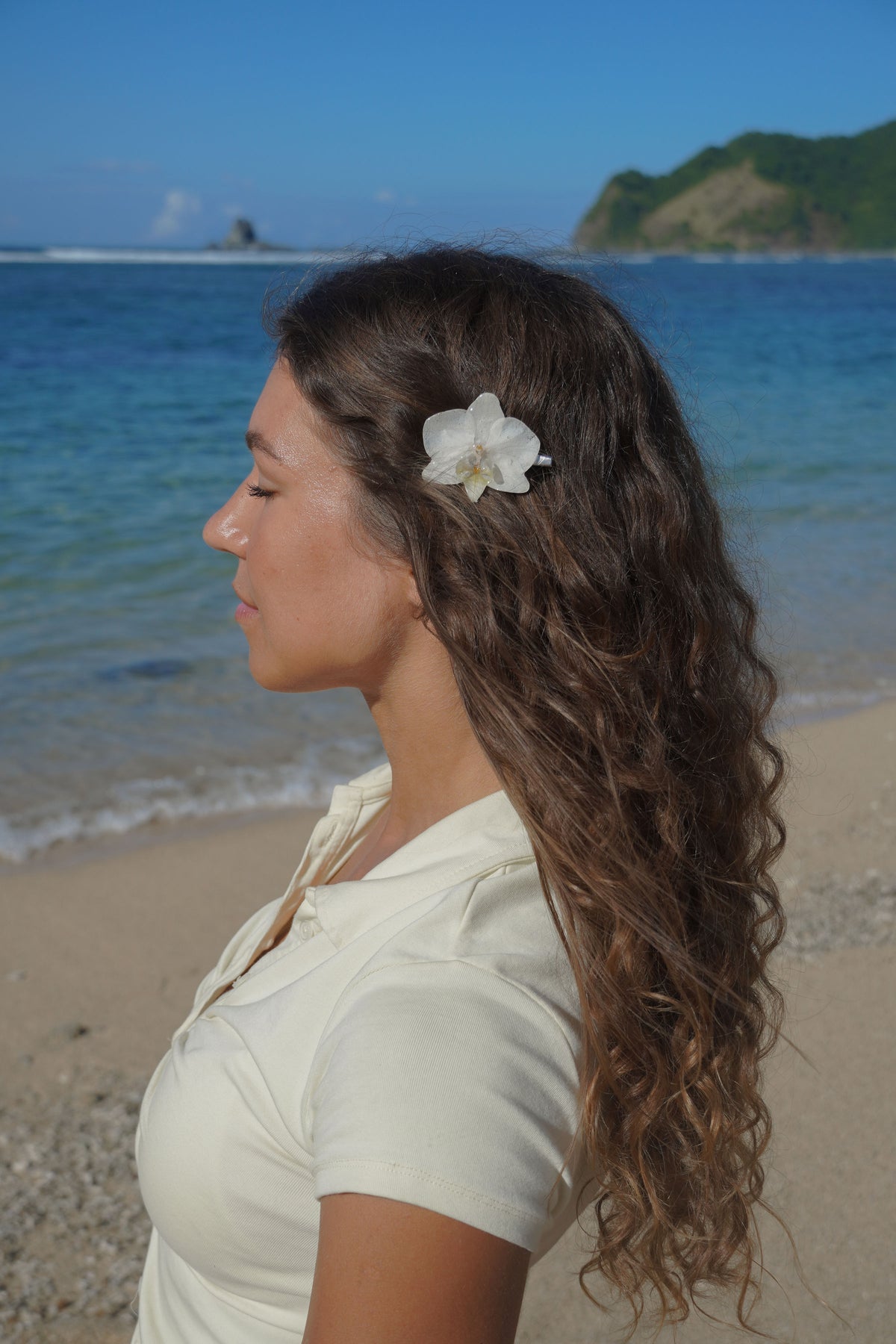 White Orchid Hair Clip