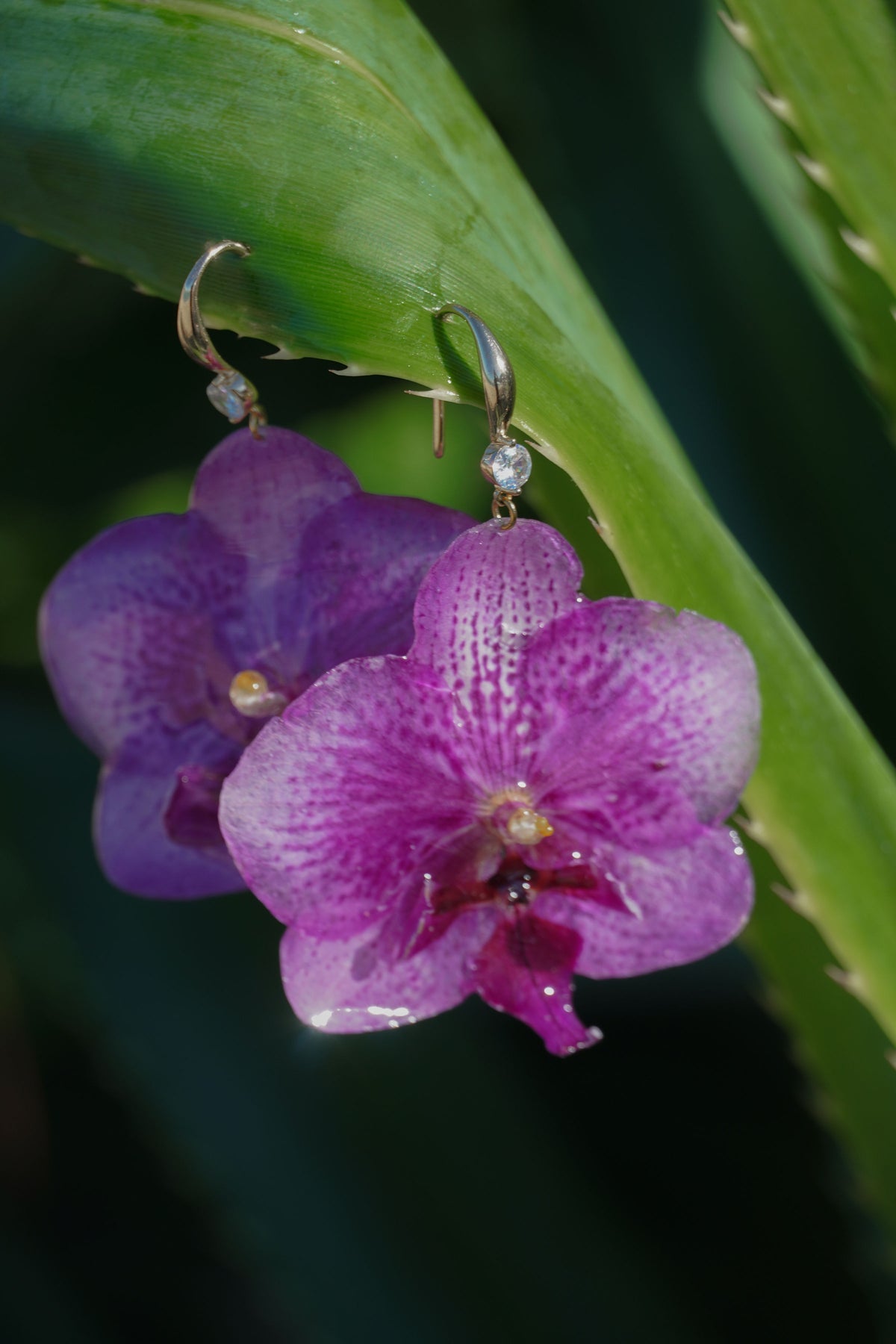 Purple Orchid Earrings