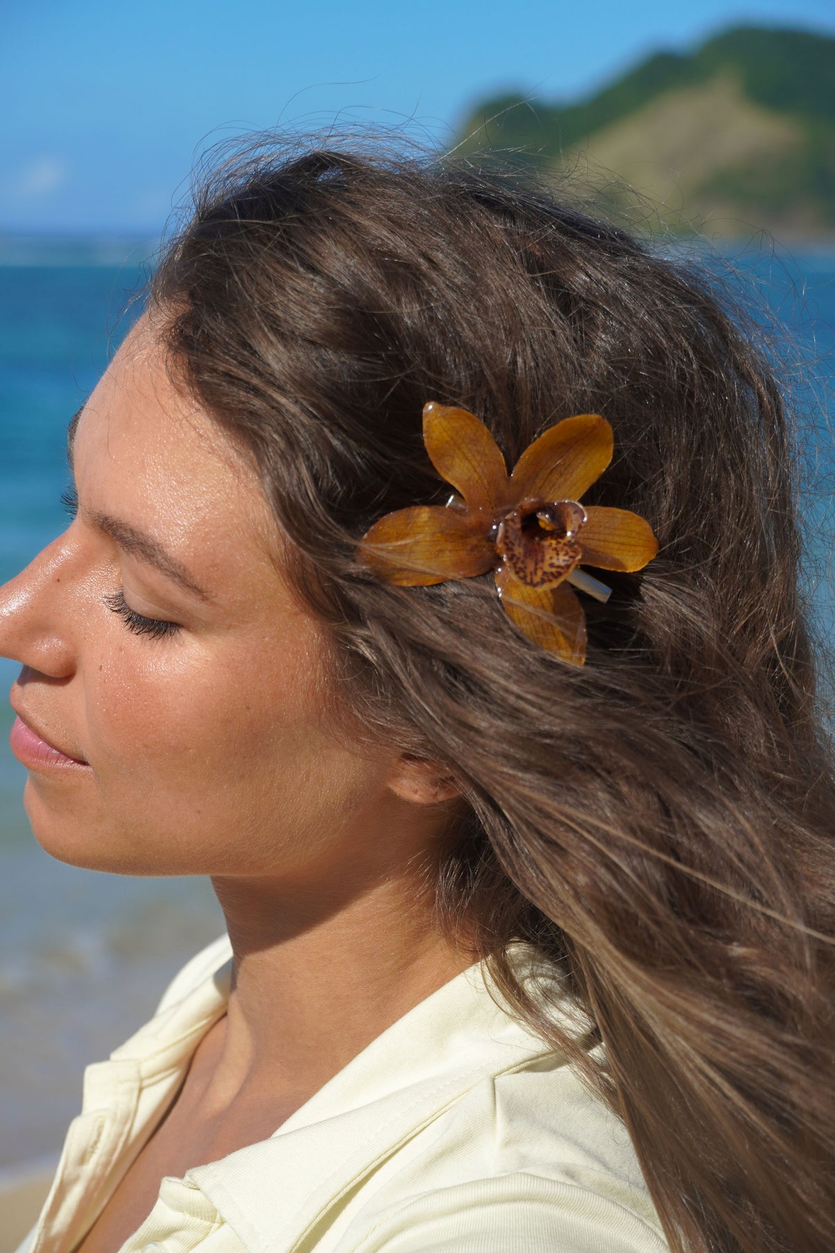 Cymbidium Orchid Hair Clip