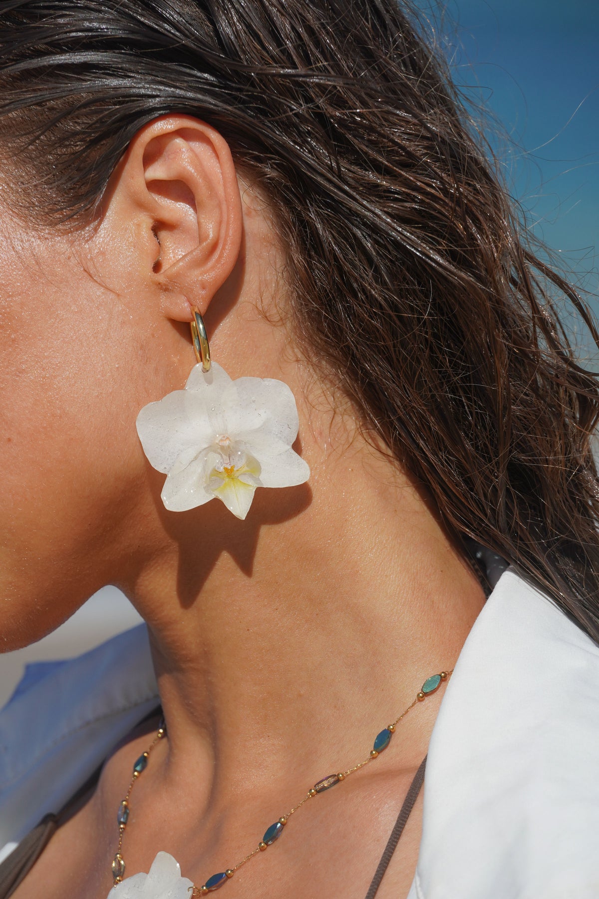 White Orchid Earrings