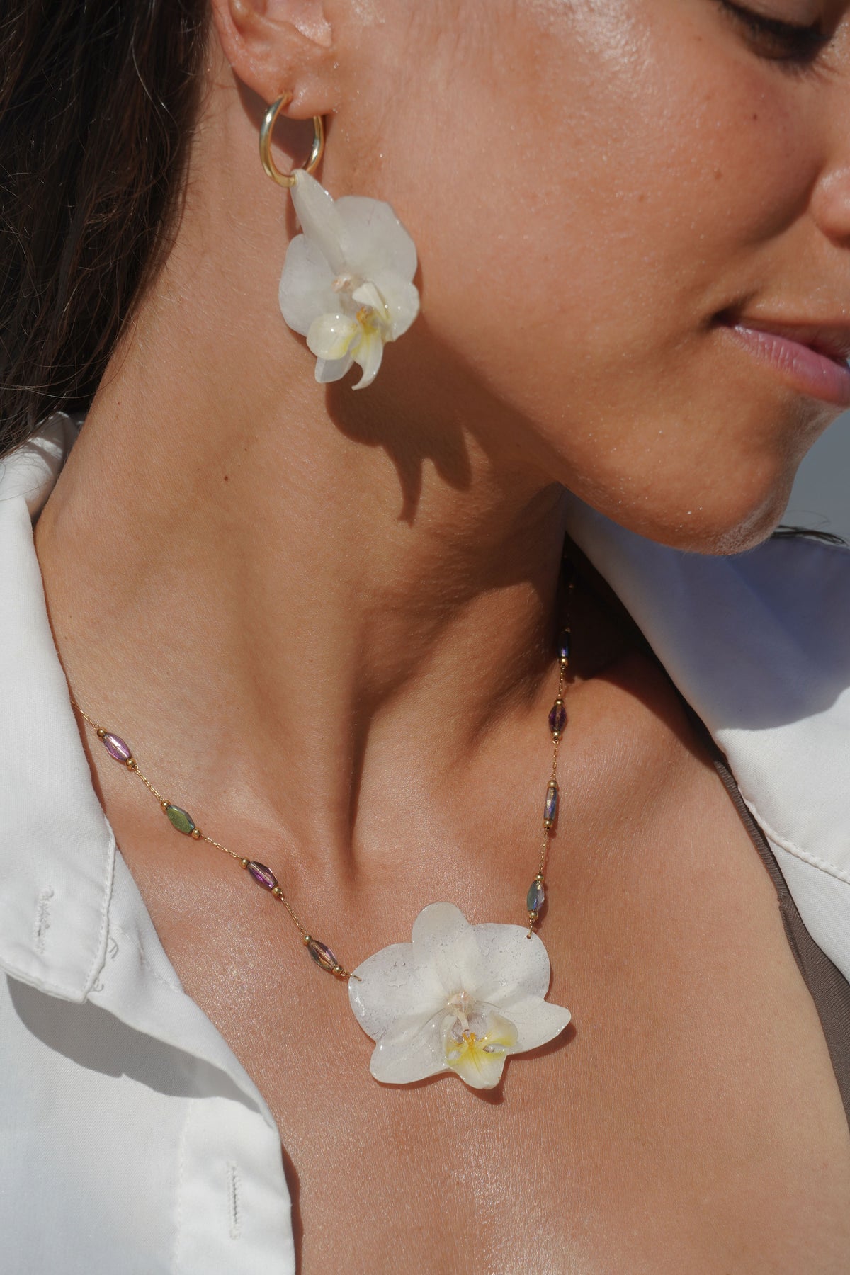 White Orchid Necklace