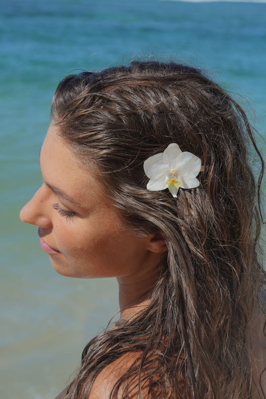 White Orchid Hair Clip