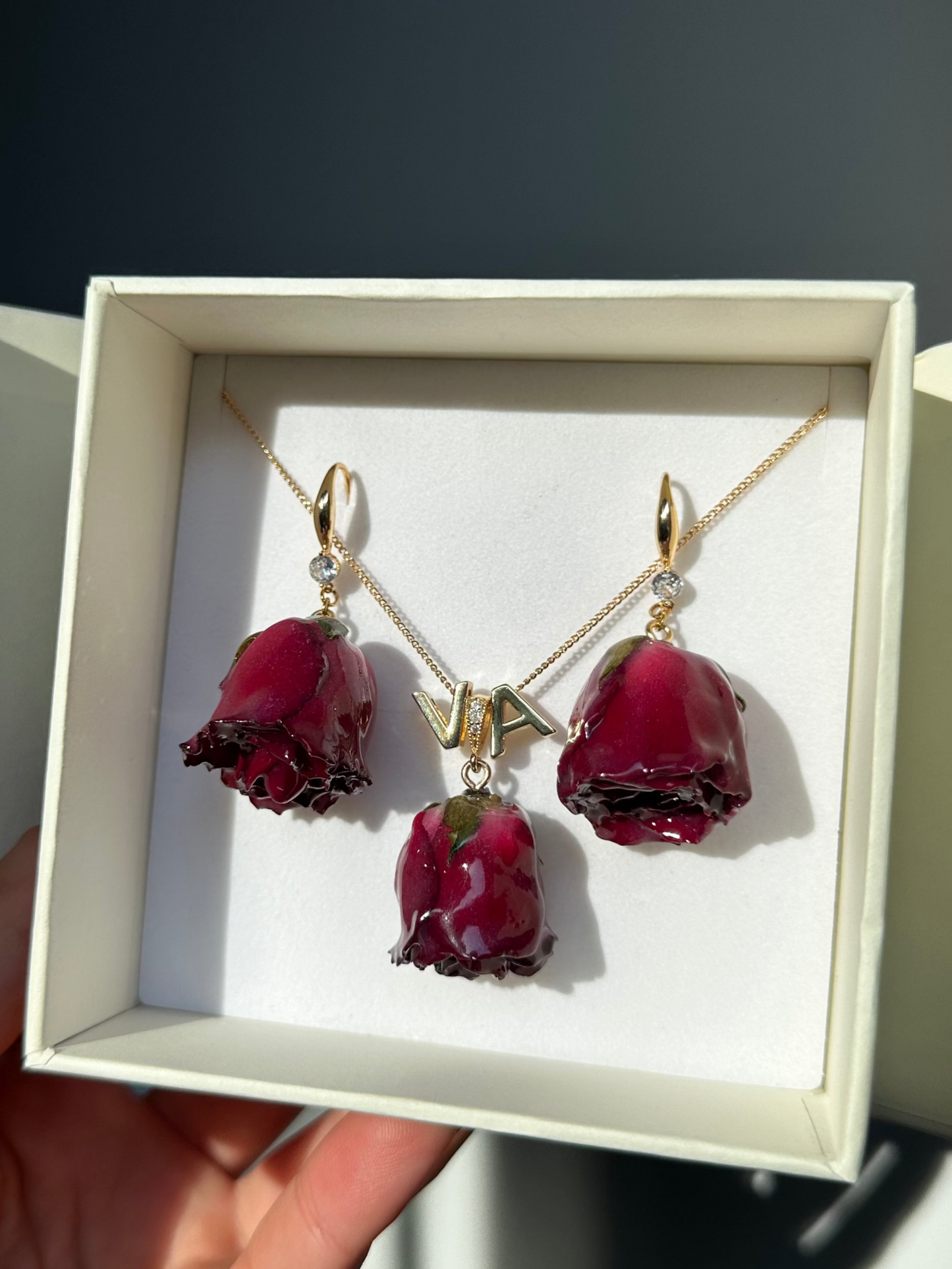 Real Rose Jewelry Set